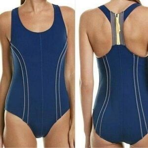 Free People Movement Delta Navy Blue Bodysuit, Small